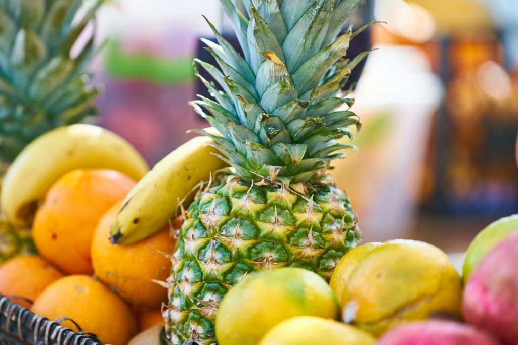 photo fruits banane orange ananas